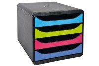 EXACOMPTA Schubladenbox BIG-BOX 1928 4 farbige Schubladen...
