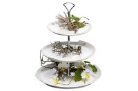 SANDRA RICH Etagere Porzellan mit Henkel 3Stufig...