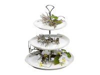SANDRA RICH Etagere Porzellan mit Henkel 3Stufig...