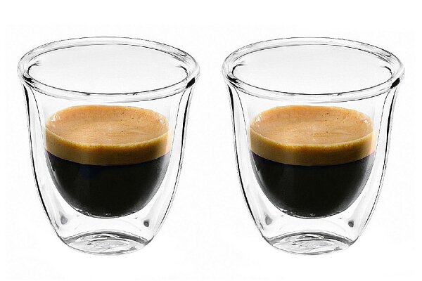 DELONGHI Espressogläser doppelwandige Espresso Thermogläser 60 ml 2er Set