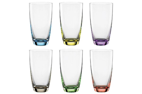 BOHEMIA Selection Longdrinkbecher Viva Colori 350ml farbig sortiert 6er Set