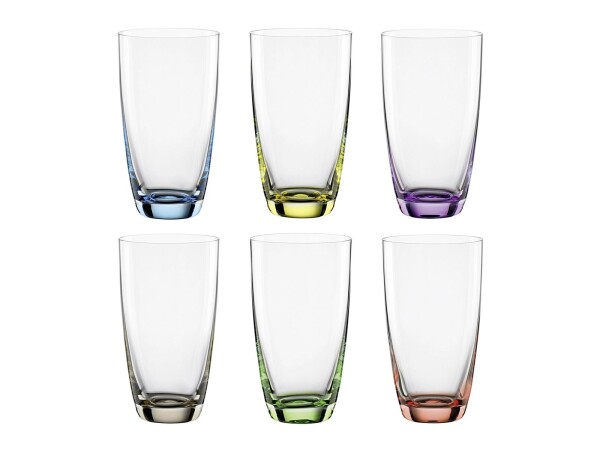 BOHEMIA Selection Longdrinkbecher Viva Colori 350ml farbig sortiert 6er Set