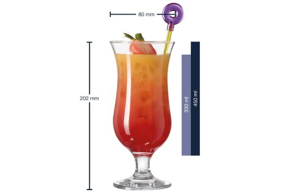 LEONARDO Cocktailgläser-Set Hurricane Bar 4teilig mit 2 Cocktailpickern