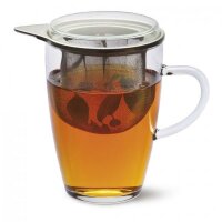 BOHEMIA CRISTAL Teeglas Lyra mit Metallsieb und Deckel...