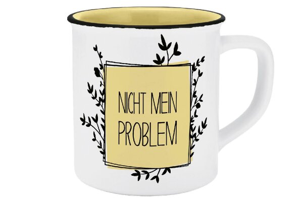 INFINITE by GEDA LABELS Tasse Nicht mein Problem Emaille-Optik 400ml