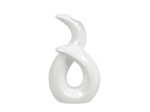 Vase Keramik 20x11x35cm weiß glasiert