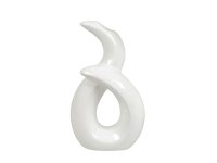 Vase Keramik 20x11x35cm weiß glasiert