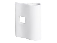 Vase mit 1 Quadrat Keramik 14x20cm weiß