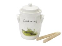 Gurkentopf 3,5 l mit Holzzange und Rezept