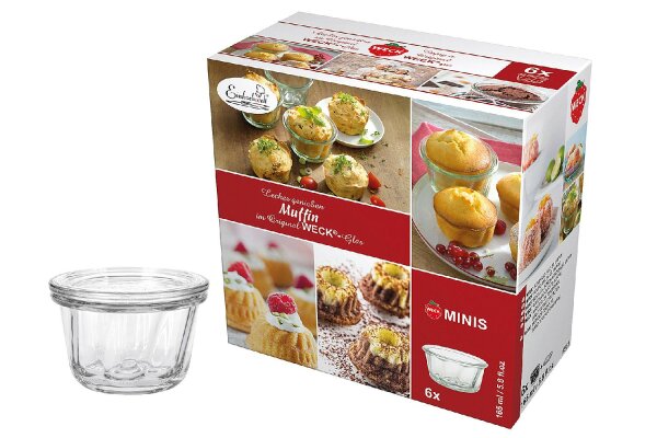 WECK Rundrandglas Gugelhupf 165ml mit 80mm Deckel 6er Pack
