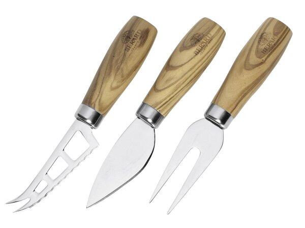 BERARD Käsemesserset Olivenholz 3teilig