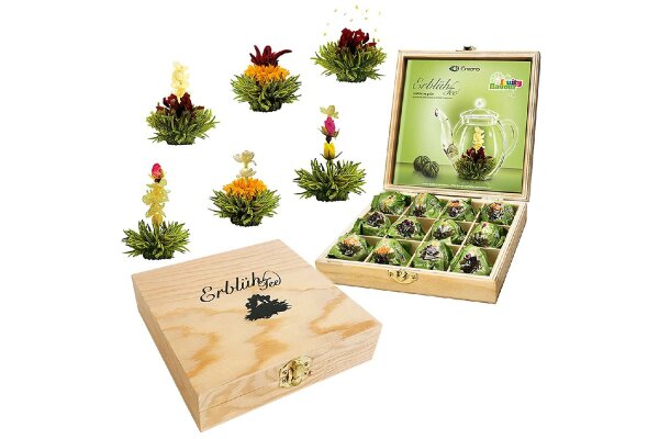CREANO Holzbox Erblüh-Tee Grüner Tee 12er Pack
