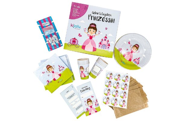 KIJALU Geburtstagsbox Prinzessin 96tlg