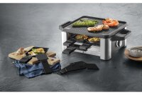 WMF 415390011 Raclette Lono 4 Pfännchen, 4 Schieber cromargan