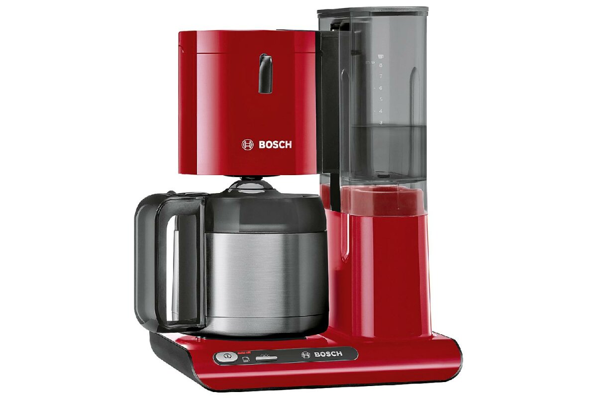 Bosch Hausgeräte Styline TKA8011 filterkoffiezetapparaat, aromasensor, glazen kan, 1,25 liter, voor 10-15 kopjes, automatische uitschakeling, ontkalkingssysteem, druppelstop, draaibare filterhouder, 1160