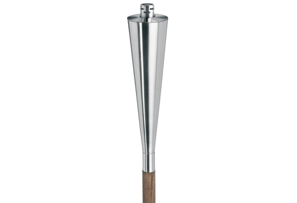 BLOMUS Gartenfackel Orchos Edelstahl matt/Hartholz 300 ml 151cm Ø7cm inox/braun