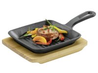 KÜCHENPROFI Grill-/Servierpfanne eckig mit Holzbrett...