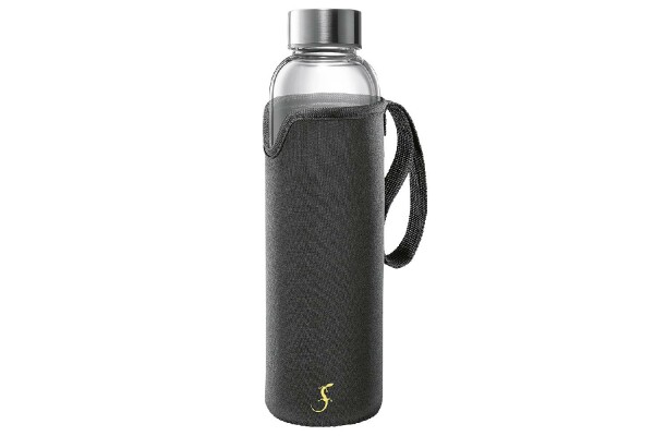 Glasflasche+Hülle 0,55l schw
