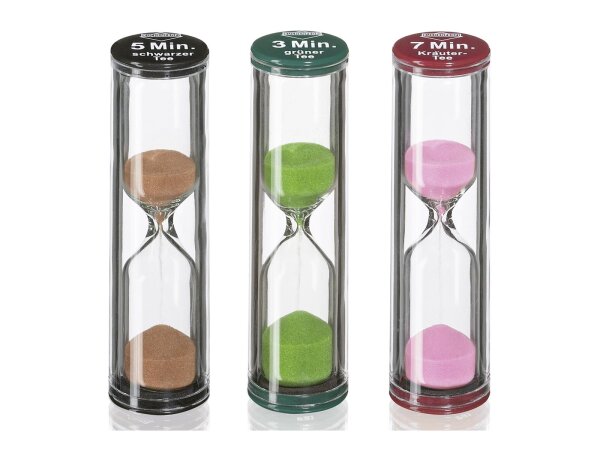 KÜCHENPROFI Sanduhr Tea-Time 8cm Ø2,3cm 3er Set