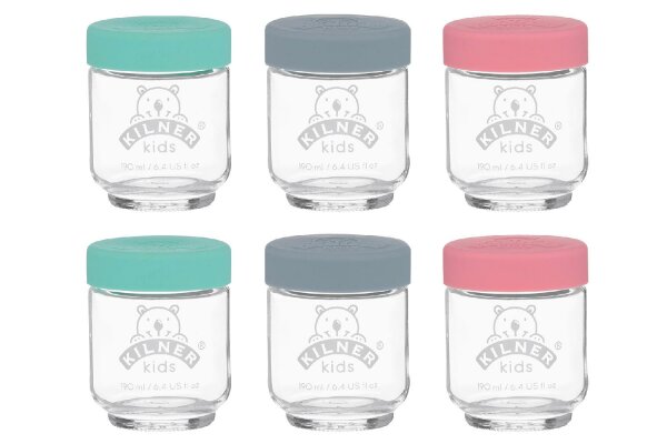 KILNER Babyglas 190ml mit Silikonverschluss 6er Set