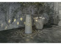 STAR TRADING LED Solar Deko Romby Laterne 13x32cm grau