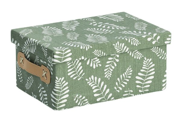 ZELLER PRESENT Aufbewahrungsbox Baumwolle/Polyester 28x19x13cm grün