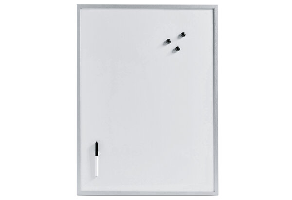 ZELLER PRESENT Magnet-/Schreibtafel magnetisches Feinblech mit Stift und Magneten 60x80cm alugrau
