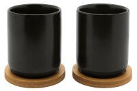 BREDEMEIJER Teebecher Umea mit Untersetzer 200ml 2er Set schwarz