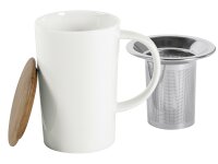 BREDEMEIJER Teebecher Bamboo mit Filter und Deckel 400 ml