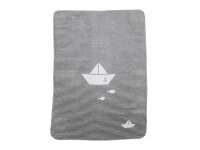 FUSSENEGGER Babydecke Panda Schiffchen 75x100cm grau