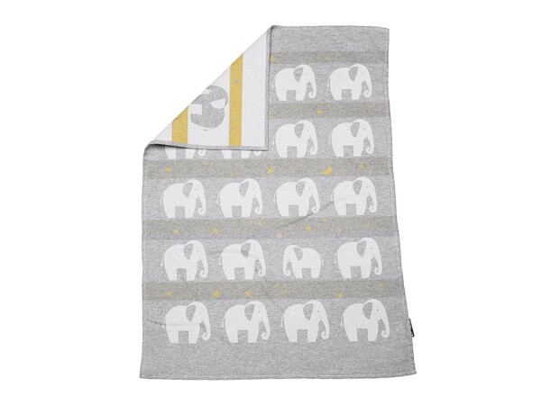 FUSSENEGGER Babydecke Lima Elefant 65x90cm grau
