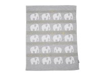 FUSSENEGGER Babydecke Lima Elefant 65x90cm grau