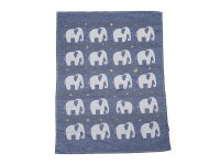 FUSSENEGGER Babydecke Lima Elefant 65x90cm blau