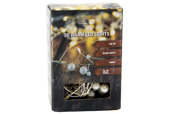 Lichterkette Perlen 30LED Batterie