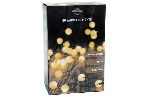 Clusterkette LED Draht mit 80 Kugeln