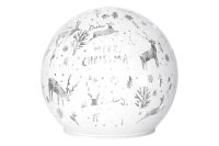 STAR TRADING Glaskugel Merry Christmas LED Batterie Timer ø12cm weiß