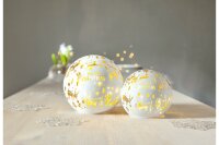 STAR TRADING Glaskugel Merry Christmas LED Batterie Timer ø12cm weiß