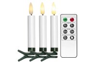 STAR TRADING Schaftkerzen Flamme LED kabellos mit Fernbedienung weiß 10 Stück