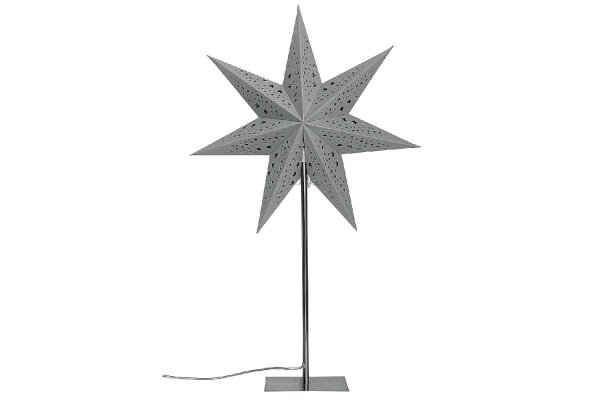 Papierstern mit Ständer samt grau 45cm