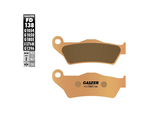 GALFER Bremsbelag "FD138" Satz G1396, Sinterm