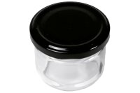 DETI Einmachglas 120ml mit Twist-off-Deckel Ø66mm 3 x weiß 3 x schwarz PVC-frei Blue Seal 6er Tray