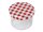 DETI Einmachglas 230ml mit Twist-off-Deckel Ø82mm 3 x karo rot/weiß 3 x karo blau/weiß PVC-frei Blue Seal 6er Tray