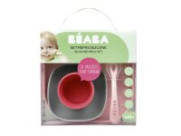 BEABA Geschirrset Silikon rosa