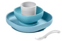 BEABA Geschirrset Silikon blau