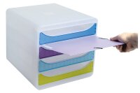EXACOMPTA BIG-BOX Chromalin glasklar/harlekin transparent 4 Schubladen