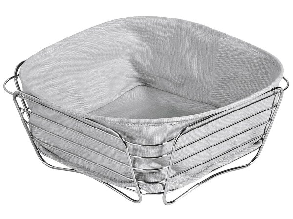 KESPER Brot- und Obstkorb Metall/Textil 26x26x11cm grau
