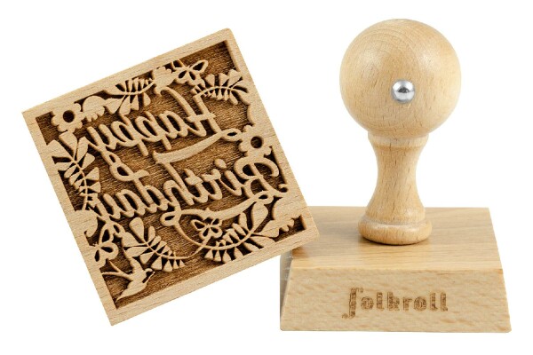 FOLKROLL Keksstempel Happy Birthday 55x55mm