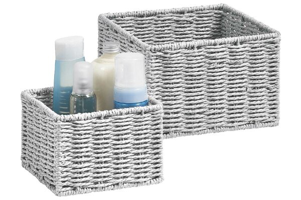 ZELLER PRESENT Aufbewahrungskörbchen 16x16x11cm 20x20x13cm grau 2tlg