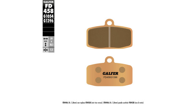 GALFER Bremsbelag "FD458" G1396, Sinterm