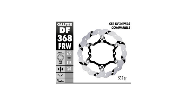 GALFER Wave Bremsscheibe "DF368" Typ FRW - Offr
